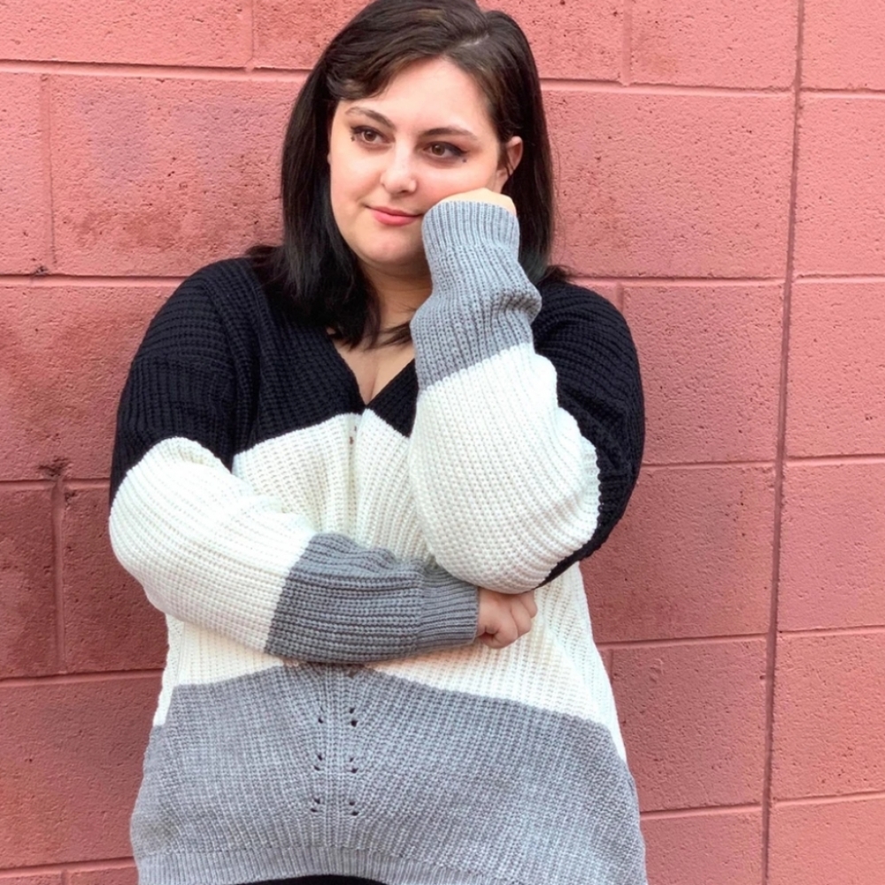Black and white sweater
